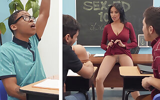 Sumptuous professor in an unguarded moment college unspecific with BIG BLACK COCK in the class